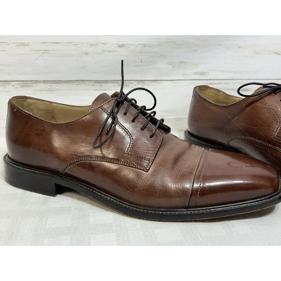 J Johnston Murphy Brown Leather Oxford Toe Cap Dress Shoes Size 11.5 M COMFORT main image 10